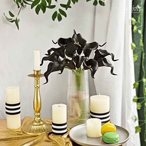 Letjolt Artificial Calla Lily Flowers 12Pcs, Black