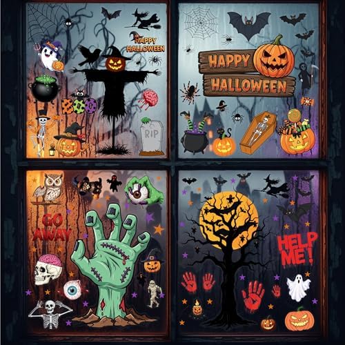Halloween Window Clings, Spooky Window Decorations