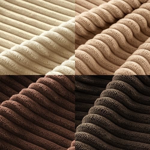 MIULEE Fall Corduroy Decorative Throw Pillow Covers Dark Brown 18x18