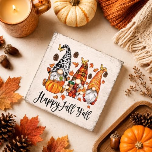 Fall Decorations for Home Gnome Pumpkin Wood Sign Fall Decor