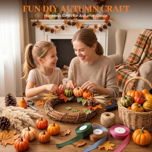 DomeStar Fall Decorations for Home, 8 Assorted Mini Fake Pumpkins Gourds