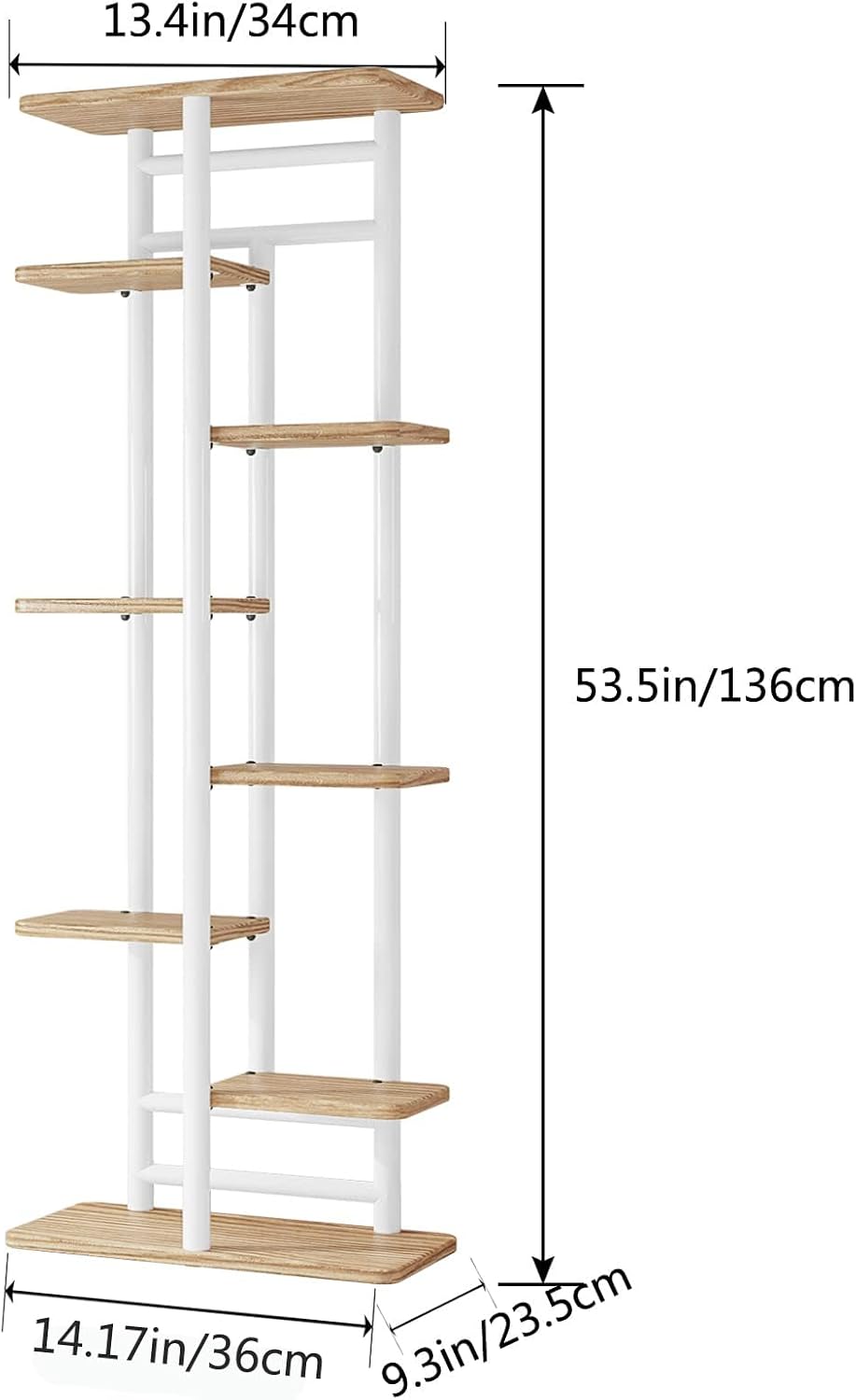 LINZINAR Plant Stand Indoor 4 Tier Metal Corner Tall Flower Shelf | Plant Rack for Multiple Plants, Tiered Flower Plant