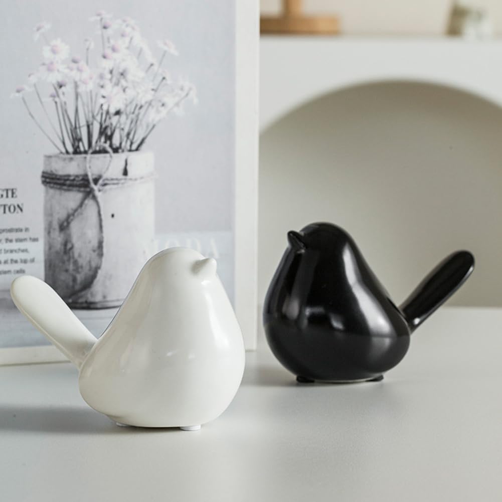 Ceramic Birds Figurines Home Decor / Gold / Set of 2