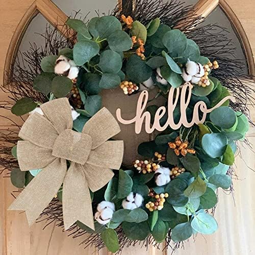 2pcs Burlap Wreath Rustic Jute Bow Christmas Tree Topper Ornament for Birthday Wedding Holiday Party Decorations