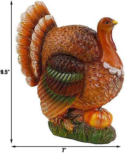 winemana Thanksgiving Resin Turkey Table Decorations, 9.5" Tall