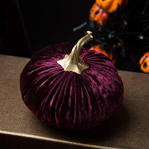Ogrmar 6PCS Handmade Velvet Pumpkins for Halloween Thanksgiving Decoration