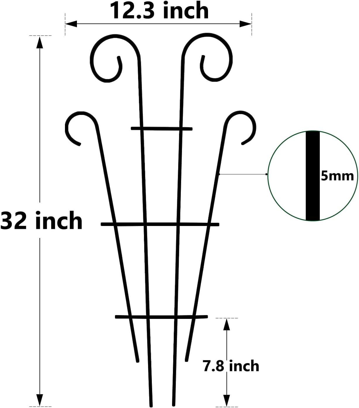 4 Pack 32 Inch Tall Metal Plant Trellis for Potted Plants | Metal Garden Trellis for Climbing Plants, Indoor Outdoor