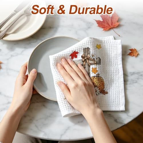 Fall Kitchen Towels,Pumpkin Hello Fall Hand Towels 16x26 Inch