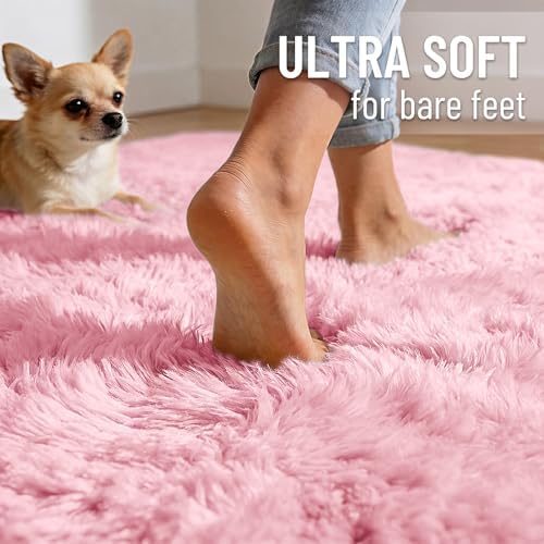 OLANLY 5x7 Machine Washable Large Area Rugs for Living Room, Bedroom, Soft Fluffy Shaggy Bedside Rug, Indoor Floor