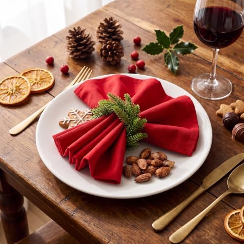 LemonRoad 12 Pcs Christmas Napkin Rings, Norfolk Pine