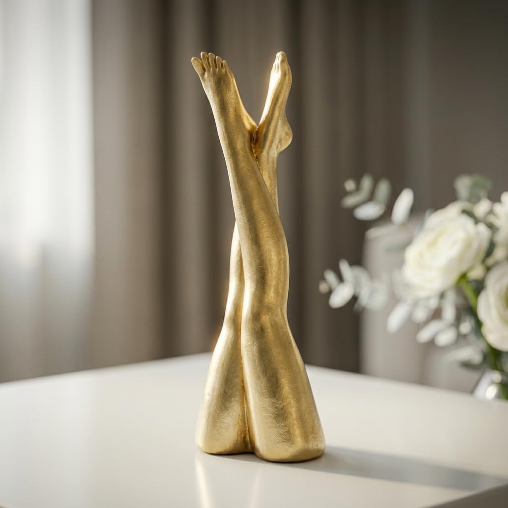 Hand-Applied Leaf / Straight Legs / Gold
