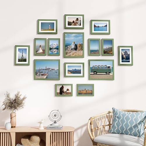 Vittanly 15 Pack Picture Frames Collage Wall Decor, Wall/Tabletop Display
