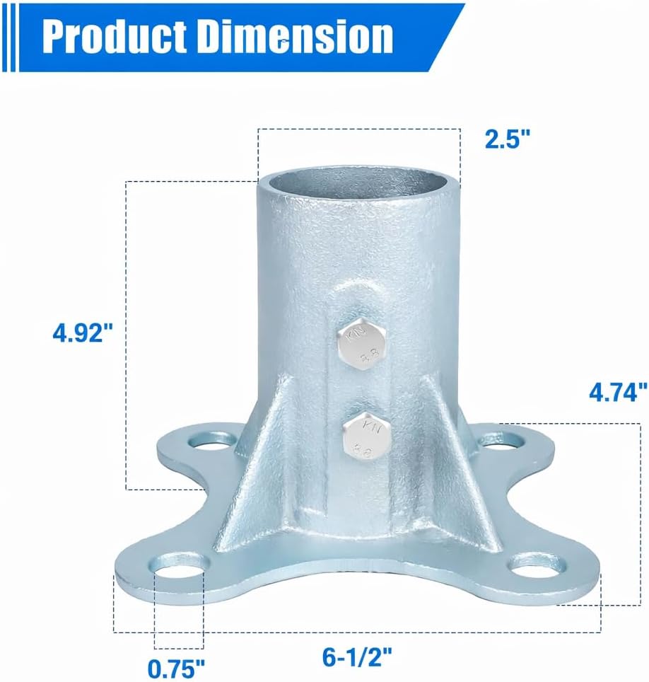 Round Post Base / 2-1/2'' OD *2