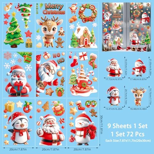 Christmas Clings and Xmas Decals for Window Decorations