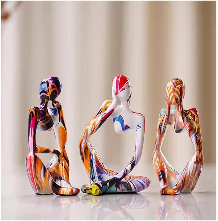 Thinker Statue Silicone Resin Mold Abstract Sculptures Figurines Decoration Office Desk / Set of 3