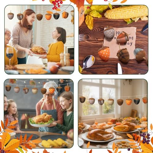 SmoothNovelty 12 Pcs Fall Felt Acorn Ornaments Thanksgiving Hanging Decor