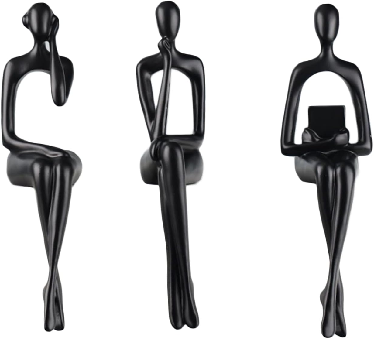 Sitting Thinker Statue / Black