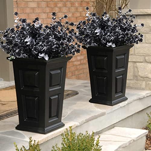 RECUTMS Black Artificial Flowers,12Pc Fake Fall Outdoor UV Resistant Plants