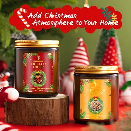 Christmas Candles Set, Scented Candles for Home, 4 Pack Holiday Natural Soy Candles, Christmas Gift for Women Men