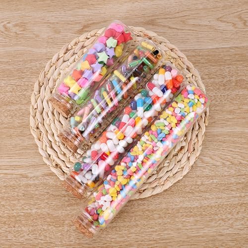8 pcs 35ml Small Glass Bottles with Cork Stopper Christmas Ornaments,Wishing Bottle 37x50mm(1.46x1.97inch)