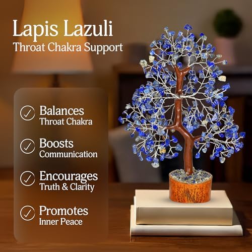 YATSKIA Lapis Lazuli Crystal Tree of Life | Crystal and Healing Stone Decor | Birthday Gifts for Women | Home Decor