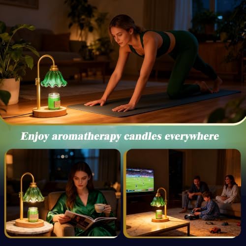 Flower Candle Warmer Lamp with Timer & 4-Level Dimmer, Adjustable Height