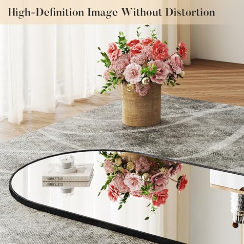DUMOS 64"x21" Arched Full Length Mirror with Stand, Full Body Floor Mirror