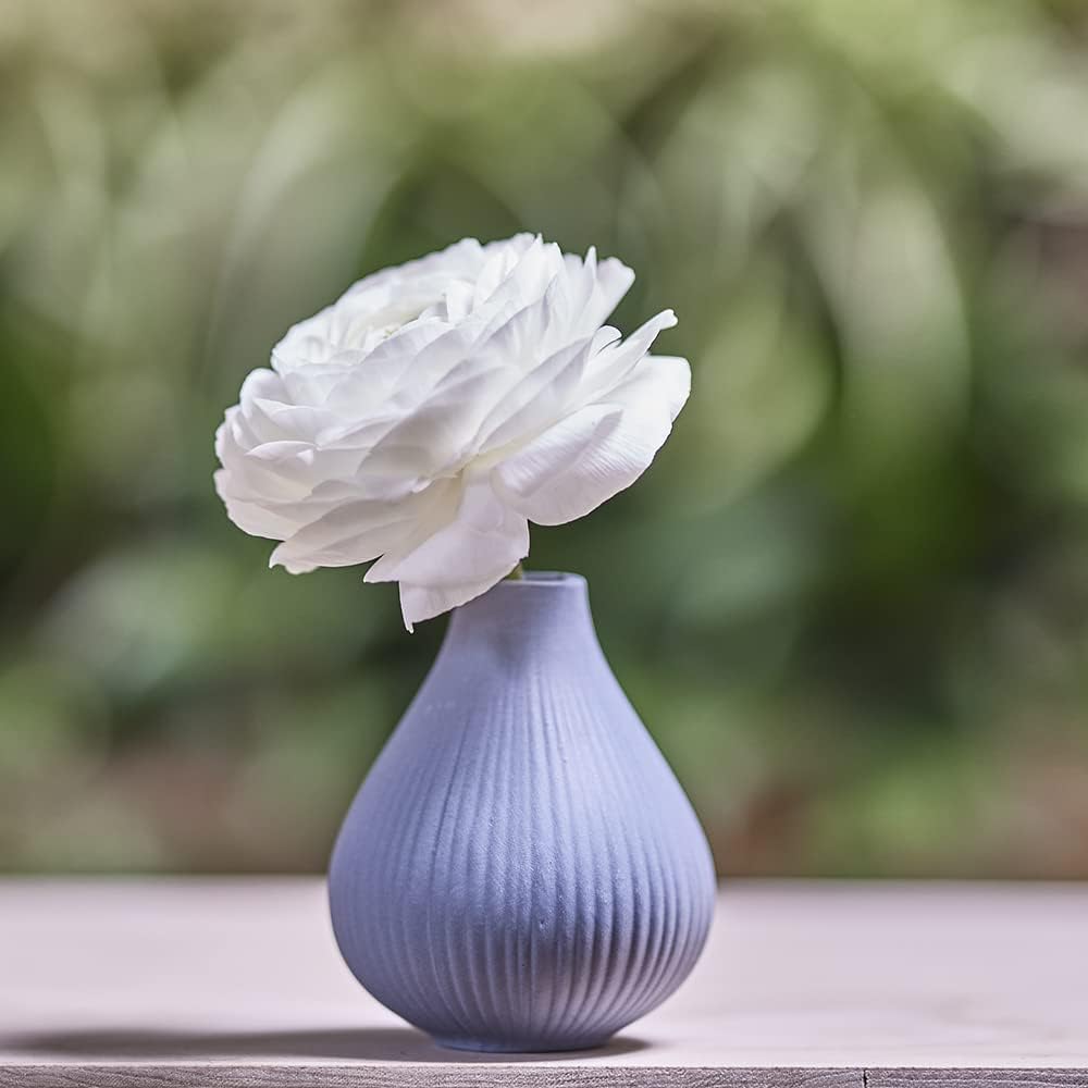 ‘Frost’ Ceramic Flower Vase / Blue Gray / Set of 6