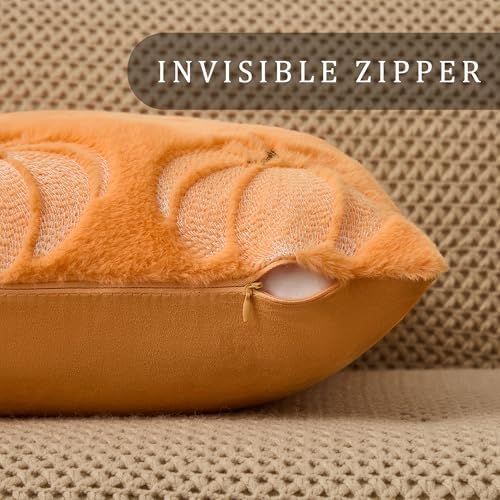 DFXSZ Fall Pillow Covers 20x20 Orange Pumpkin Plush Autumn Home Decor 93D20