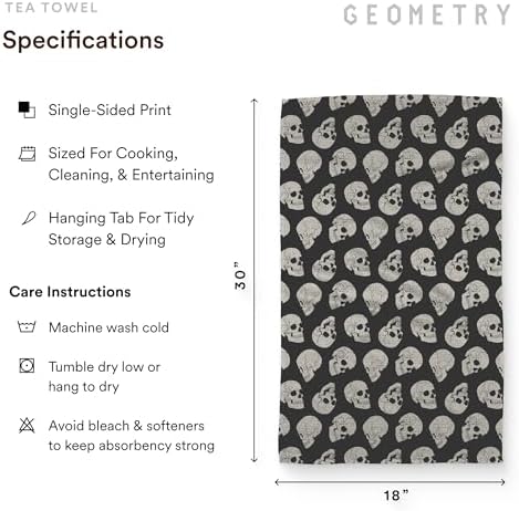 GEOMETRY Kitchen Towels - Quick Dry Microfiber Cloth Dish Towels for Kitchen Drying - Premium Quick Dry Towel - Spooked, 18" x 30" - 1 Piece