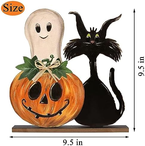 Halloween Decorations Indoor Halloween Wooden Signs Pumpkin Ghost Decor Table Signs Rustic Farmhouse Home Living Room Decor