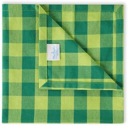 Blue Needles Gingham Buffalo Plaid Cloth Napkins Cotton Set of 12-18"x18"