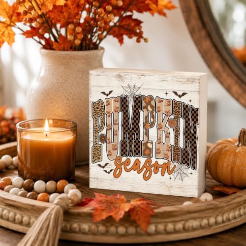 Halloween Fall Decorations for Home Pumpkin Wood Sign Fall Wall Art
