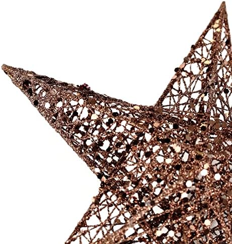 BinaryABC Iron Christmas Tree Star Topper,20cm Glittering Tree Topper