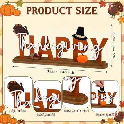 Cinnvoice Fall Table Decoration Metal Thanksgivingtiered Tiered tray Decor