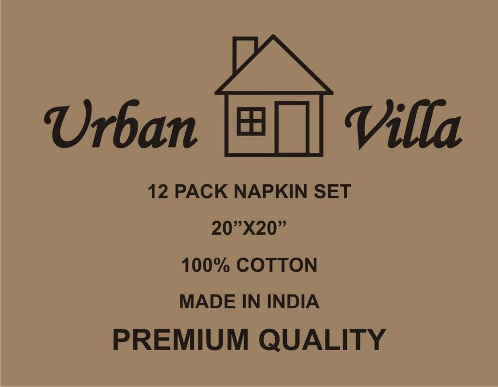 Urban Villa Cloth Napkins Cotton 12x12 (Set of 12) Multi