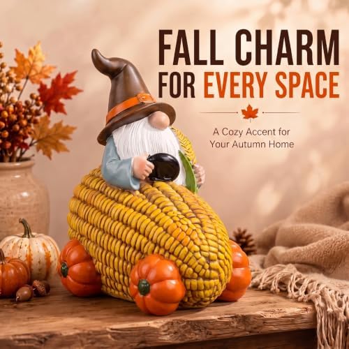 Topadorn Fall Gnome Figurine, Thanksgiving Harvest Table Decor