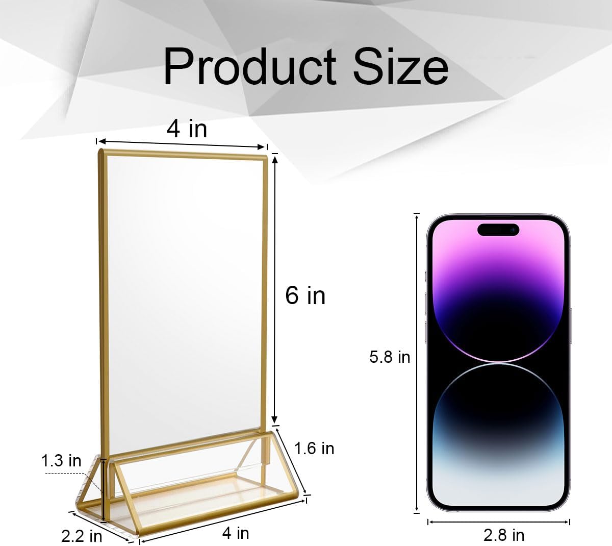 Acrylic Sign Holder / 4 x 6 / Vertical / Clear / Set of 6
