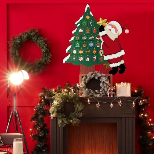 Watersay Christmas Tree Felt Advent Calendar for Kids Countdown Calendar