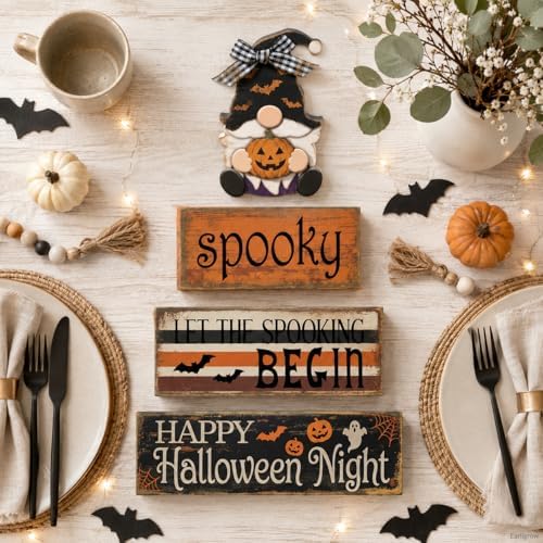 Halloween Gnome Decor Indoor, Halloween Table Decorations for Home