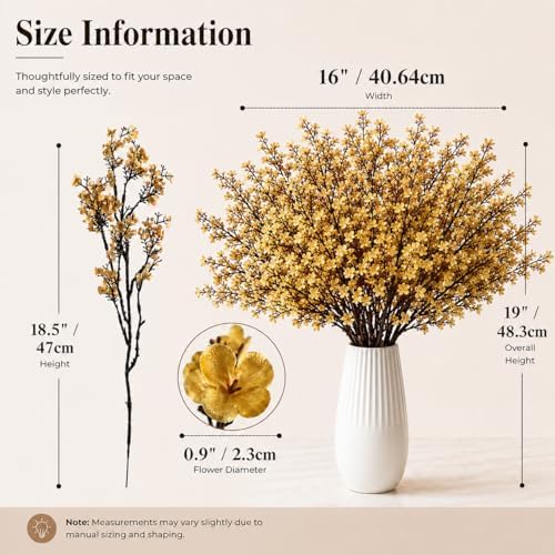 Mandy's 15 Bundles Artificial Gold Baby’s Breath Flowers