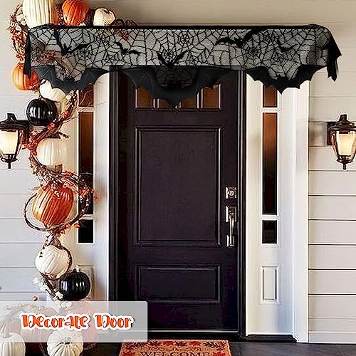 OurWarm Halloween Decor Indoor Fireplace Mantel Scarf Cover, 78 x 20 Inch