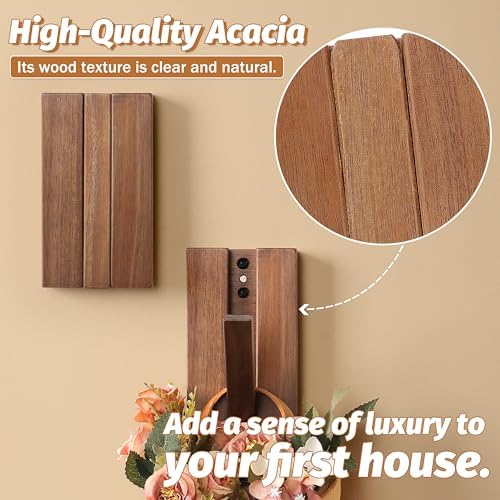 Wood Wall Hooks / Brown Color / Set of 2