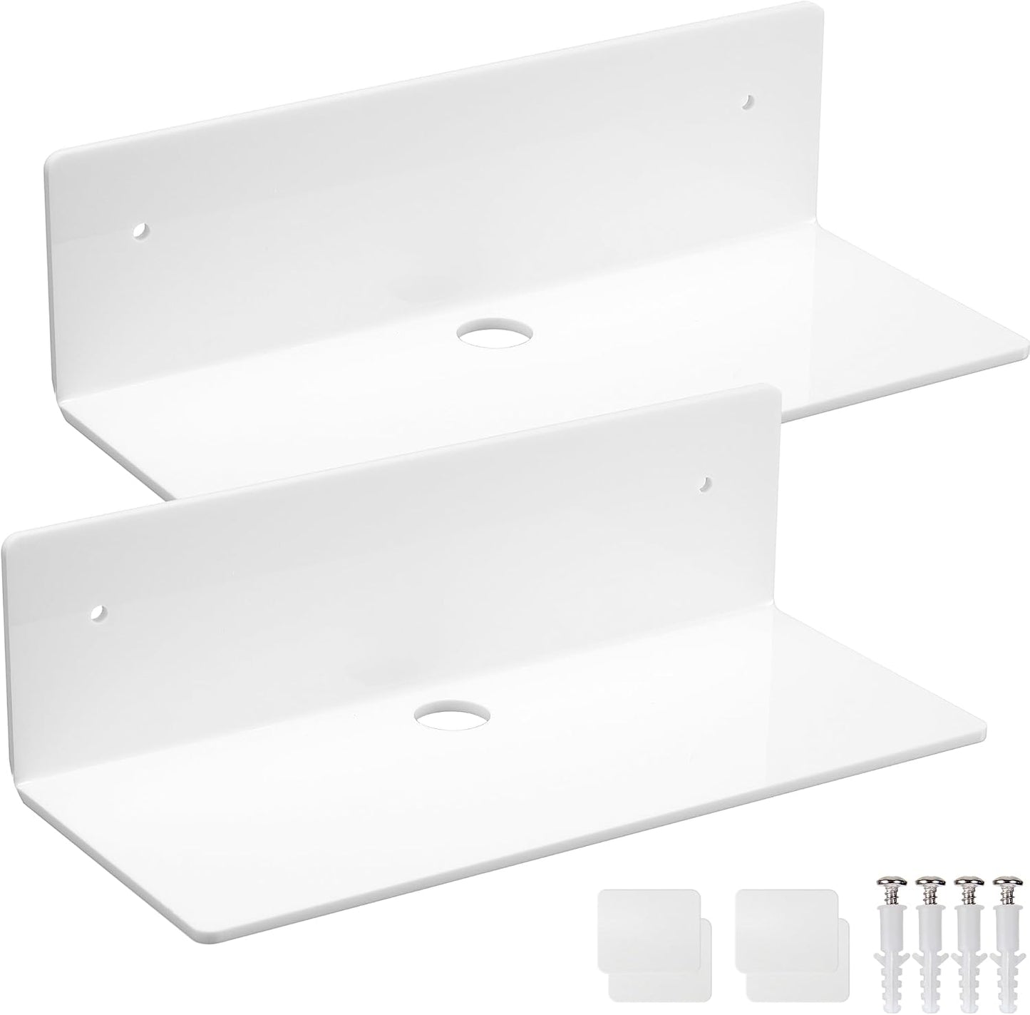 7x9 Inch Transparent Acrylic Shelf with Ventilated Base - Ideal for Routers, Speakers, Cameras & Small Electronic