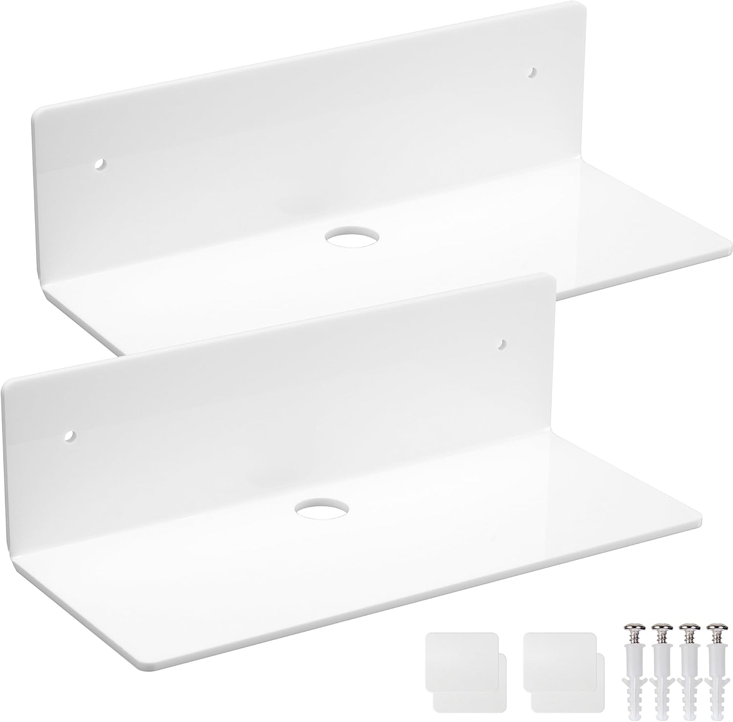 7x9 Inch Transparent Acrylic Shelf with Ventilated Base - Ideal for Routers, Speakers, Cameras & Small Electronic