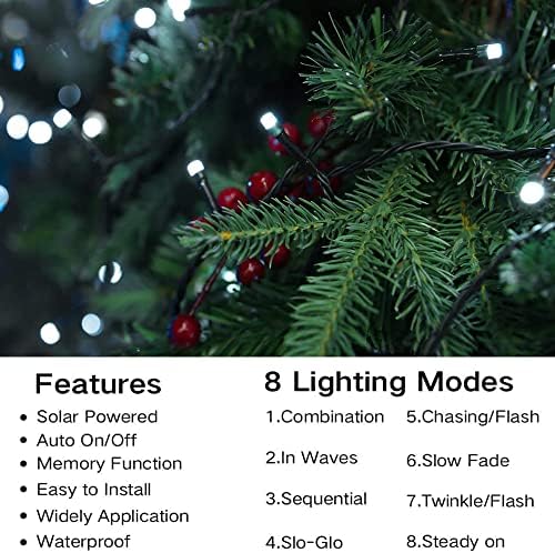 Joomer Solar Christmas Lights Outdoor, 2PACK Total 144FT 400LED, White
