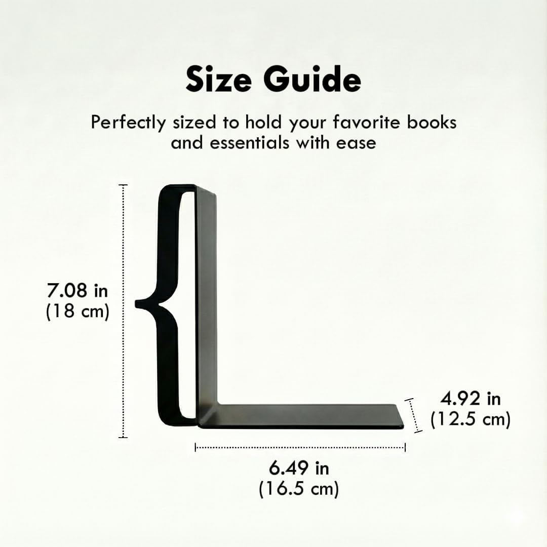 Decorative Bookends / Modern Bracket Shaped / White