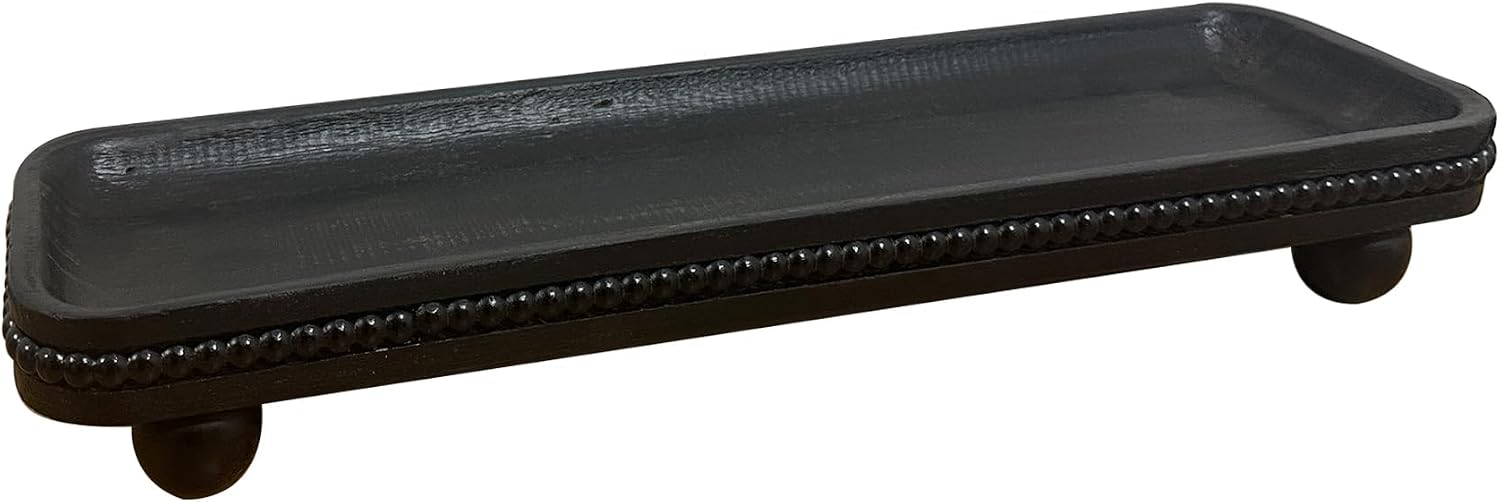 Oval Wooden Decorative Tray / Black
