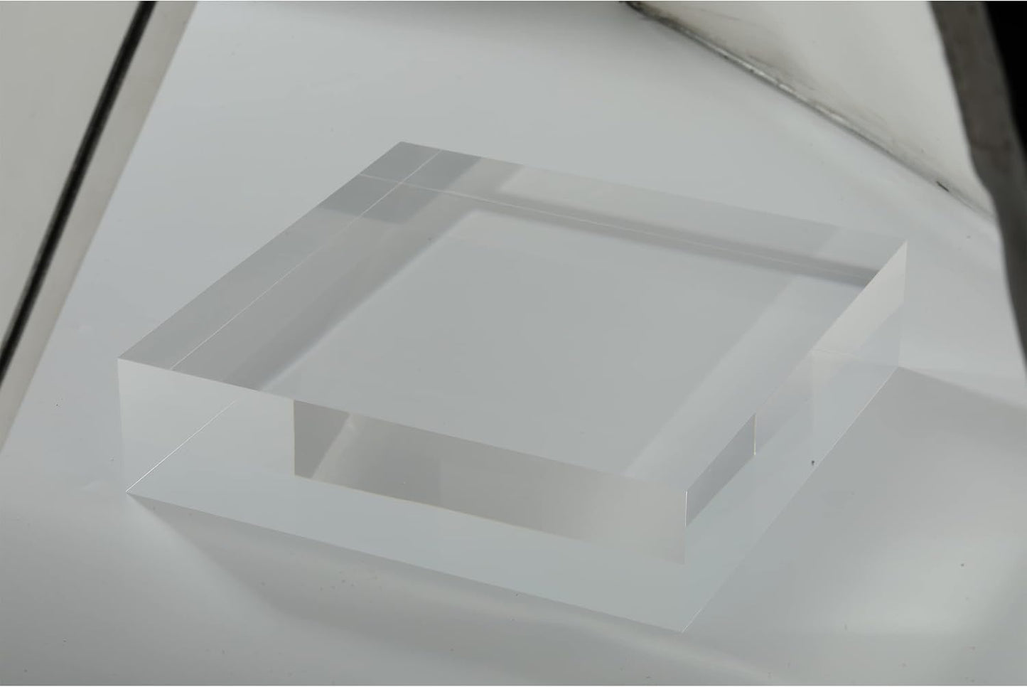 CiaoHER 2in Solid Acrylic Cube Display Block, 2" x 8" x 8" | 2in Thickness, Clear Polished, Pedestal Stand Riser, Solid