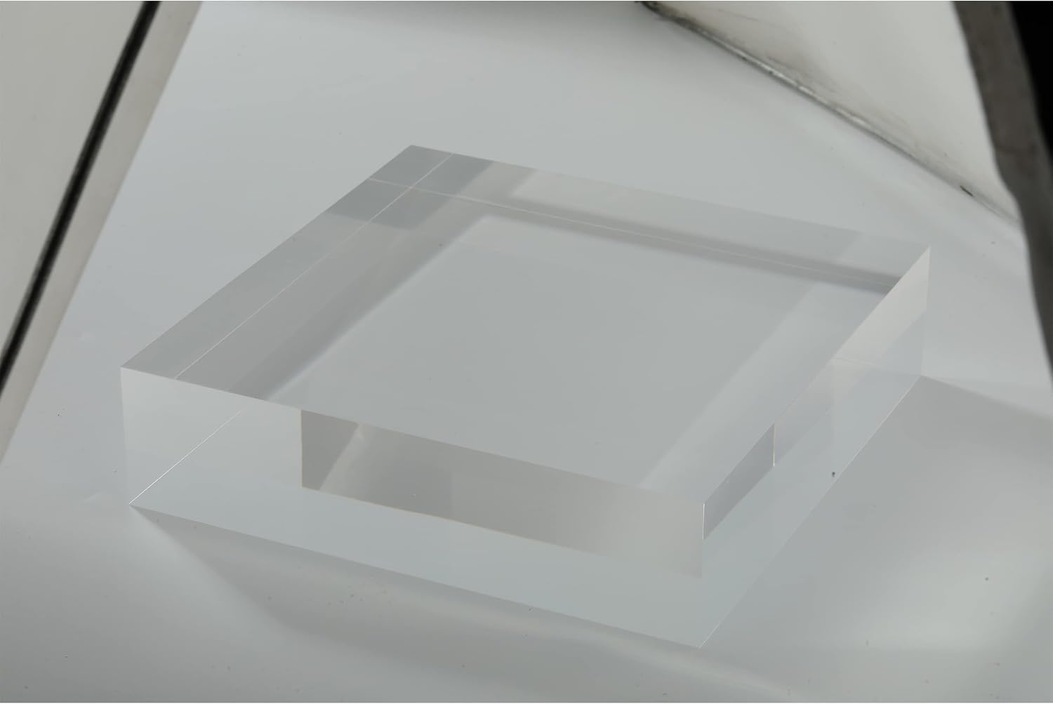 CiaoHER 2in Solid Acrylic Cube Display Block, 2" x 8" x 8" | 2in Thickness, Clear Polished, Pedestal Stand Riser, Solid